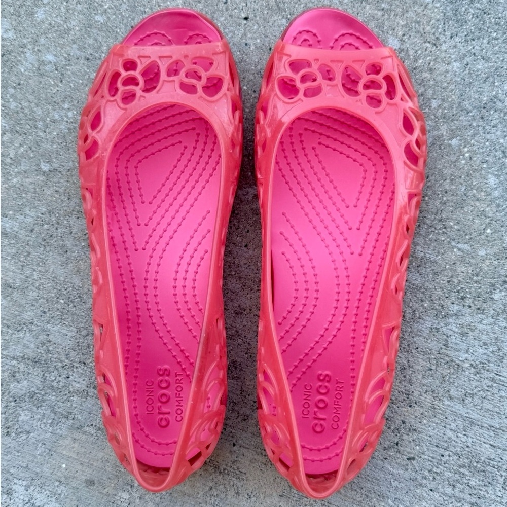 CROCS Pink Flats for Casual Comfort